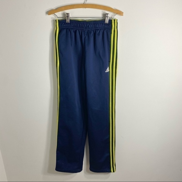 Adidas Sweatpants Blue Yellow Large Boys Kids - Picture 2 of 6